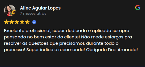 Avaliação 5 – Google Meu Negócio Amanda Bueno Advocacia